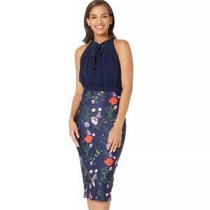 Ted Baker London Blue Floral Midi Dress